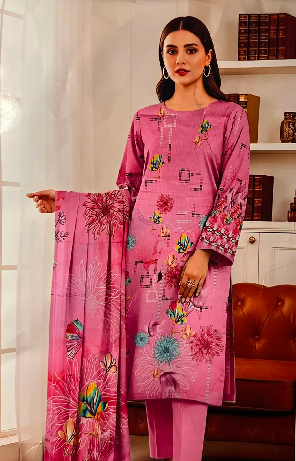 Premium Printed Lawn 3 Piece Suit
