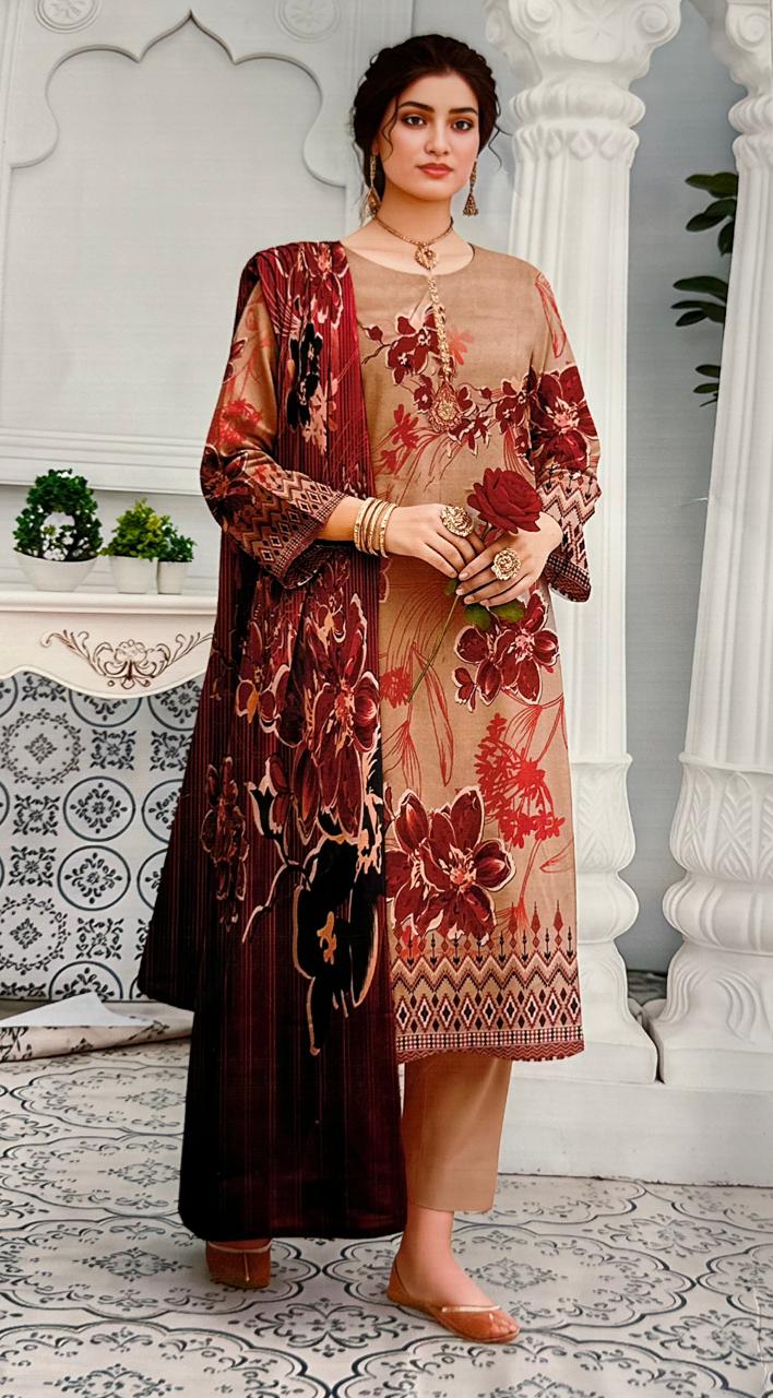 Ladies Printed Lawn 3 Piece Suit – Shirt, Trouser & Dupatta